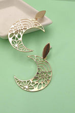 Filigree Cutout Moon Earrings