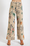 Floral Printed Twill Pants