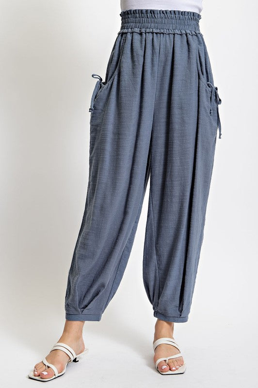 The Slate Blue Voluminous Relaxed Fit Pants