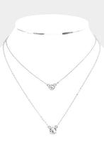 The Double Round Stone Pendant Layer Necklace