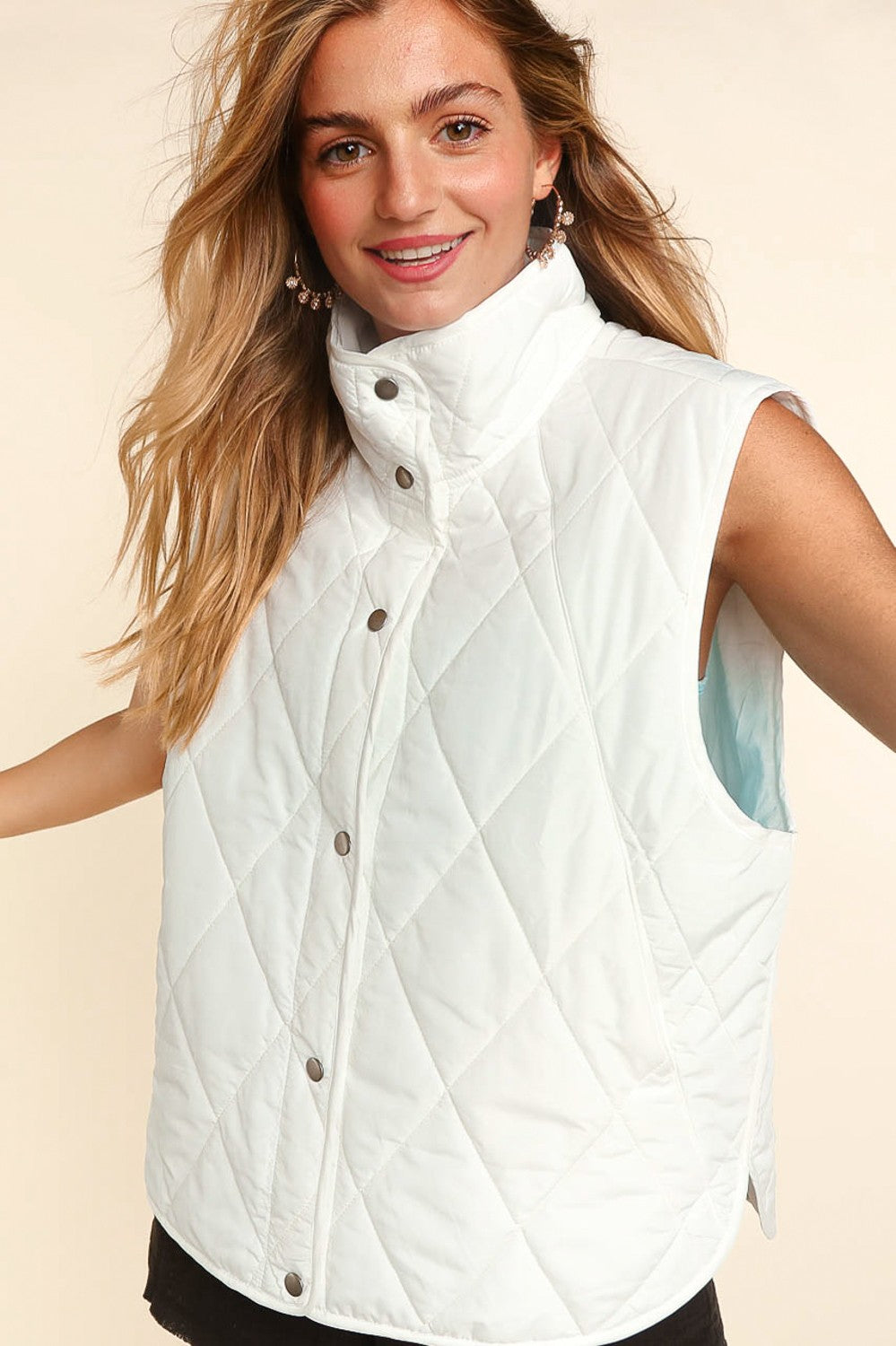 White Quilted Puffer Vest
