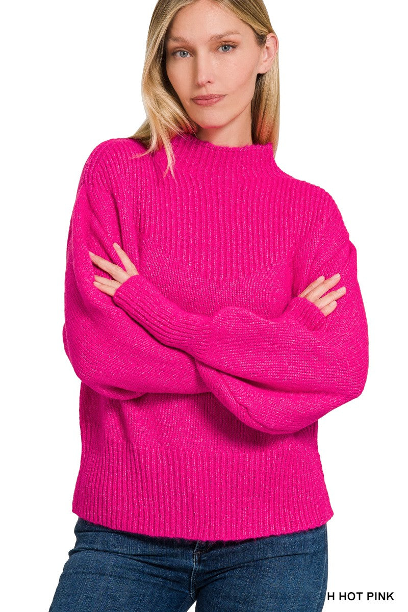 All Around Soft Sweater in Hot Pink (REG)