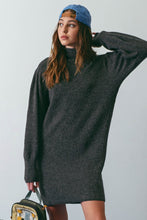 Mock Neck Sweater Dress in Charcoal (REG)