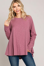 Mauve Long Sleeved Casual Top