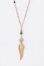 Long Feather Pendant Necklace