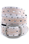 Vintage Studded Belt in White