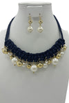 Woven Pearl Bib Necklace