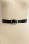 Round Buckle Leather Belt