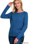 Simple Viscose Sweater in Classic Blue (REG)