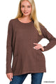 Front Pocket Sweater Top in Mahogany (REG)