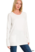 Front Pocket Sweater Top in Ivory (REG)