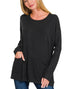 Front Pocket Sweater Top in Black (REG)