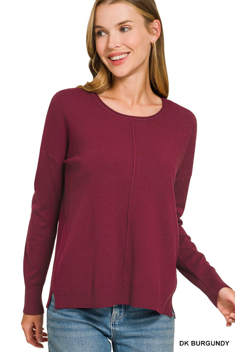 Forever Soft Sweater in Dk Burgundy (REG)