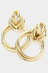 The Metal Double Open Circle Dangle Earrings