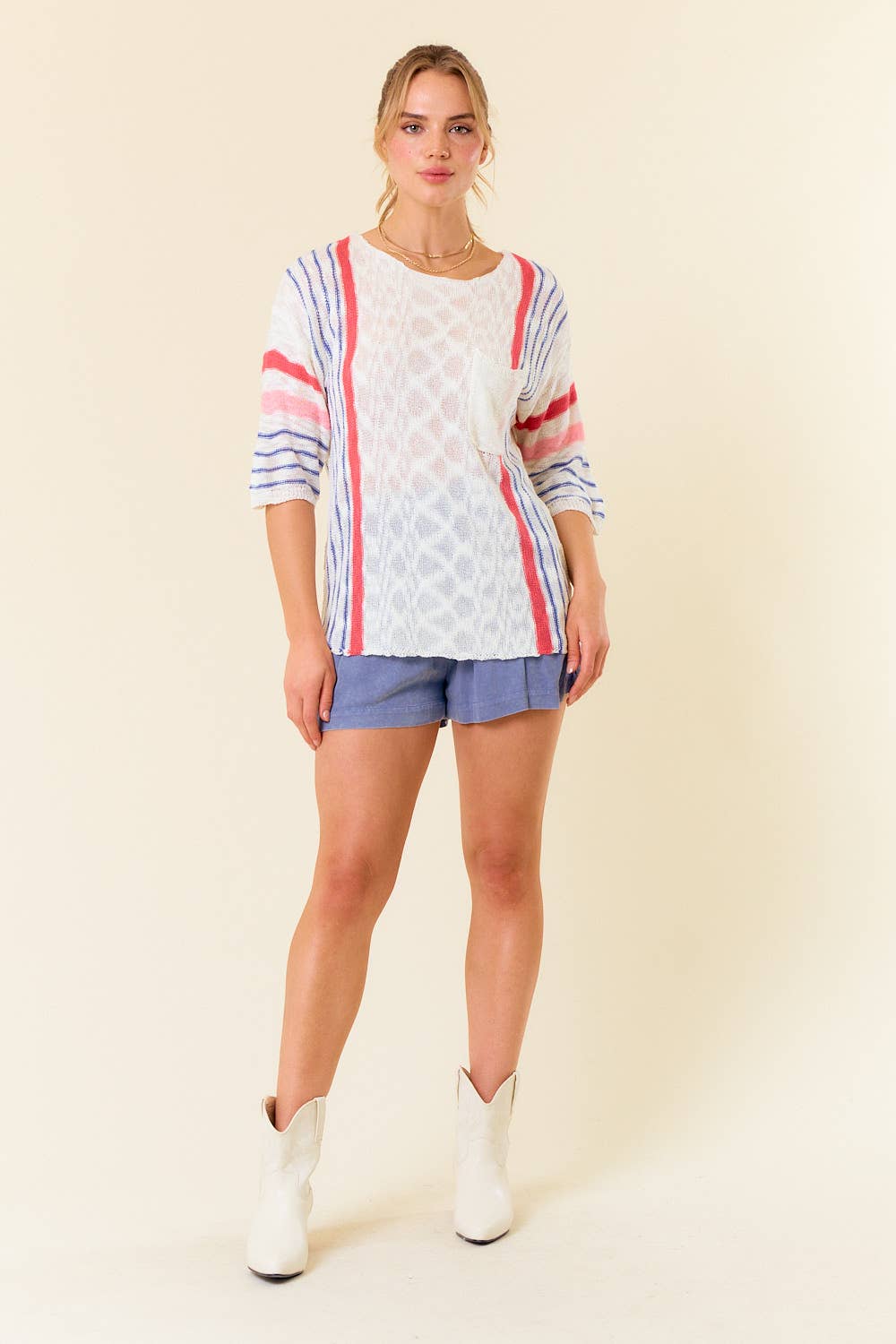 Summer Stripes Pocket Sweater (REG)