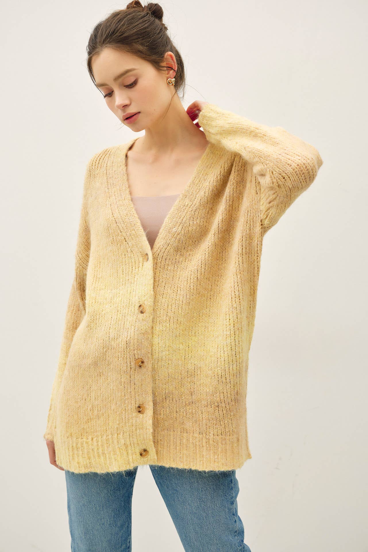 Tonal Gradient Cardigan in Eggtart (REG)