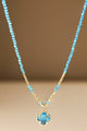 Beaded Clover Charm Necklace