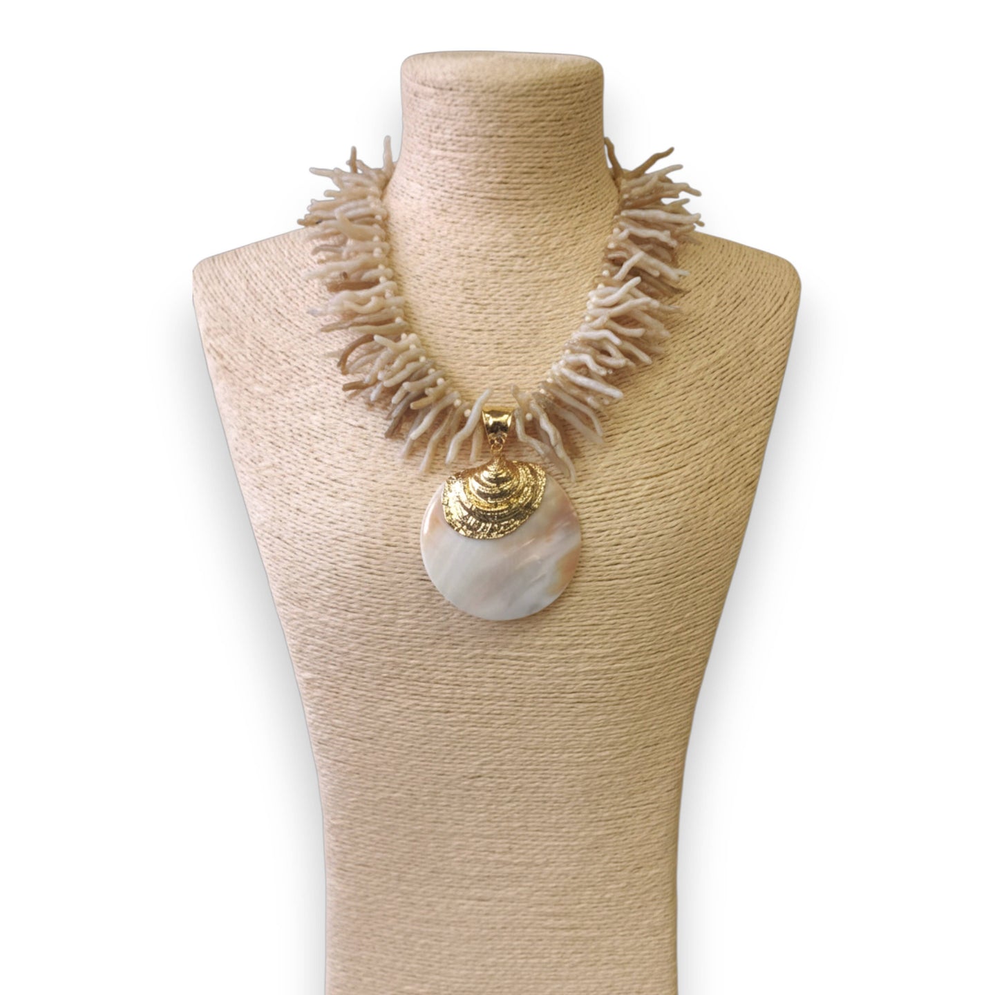 White Coral and Shell Necklace