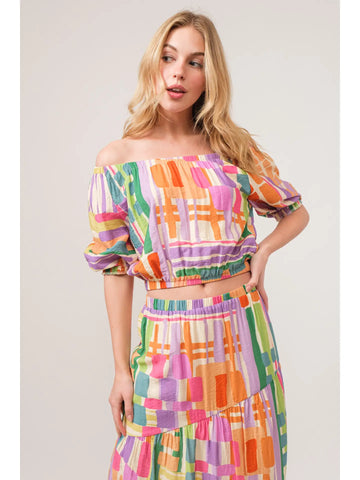 Geo Print Crop Top (REG/PLUS)
