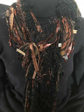 Black and Rust Beaded Scarf