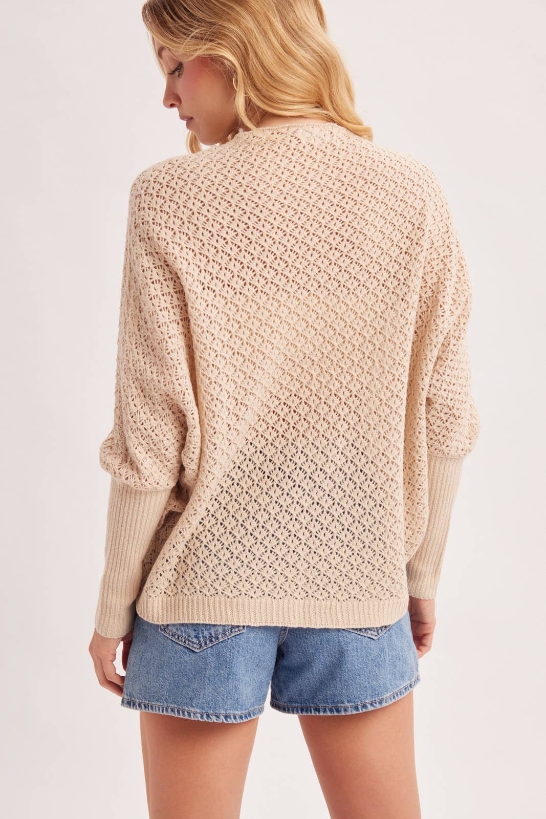 Textured Dolman Sweater in Oatmeal (REG)