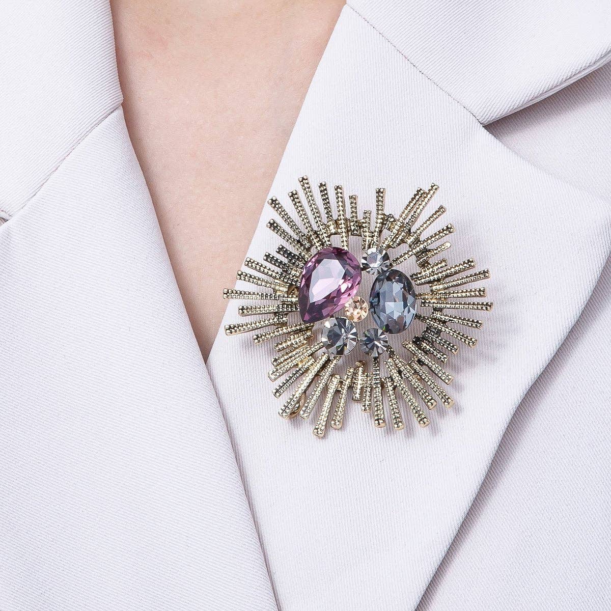 Antique Multi Gem Shine Brooch
