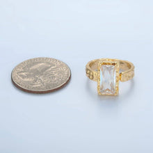 24K Filled CZ Hammered Wrap Ring