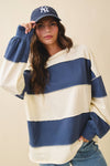 Contrast Panel Slouchy Top in Navy (REG)