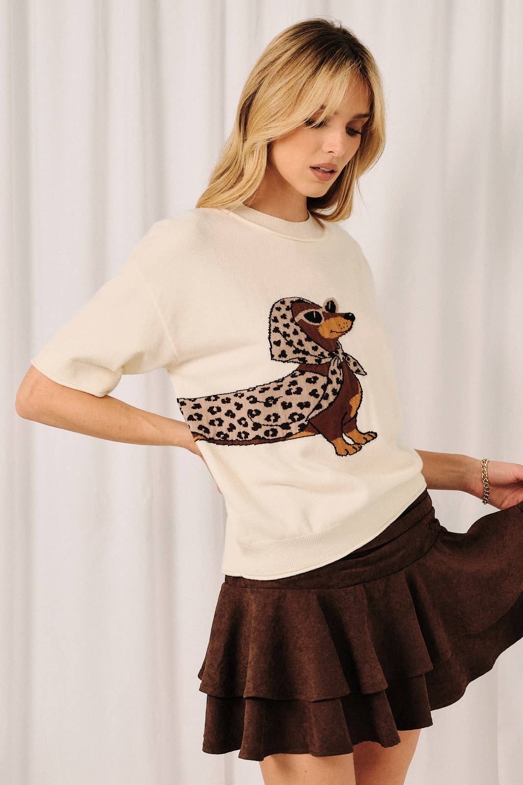 Fabulous Dachshund Sweater in Cream (REG)