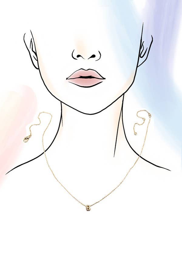 Mini Bubble Letter Initial Necklace