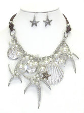 Silver Starfish and Shell Necklace