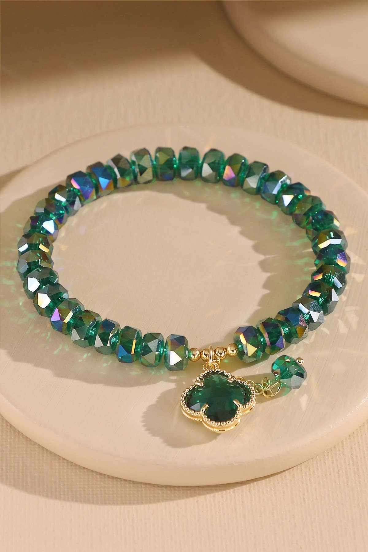 Clover Charm Beaded Bracelet