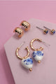 Ceramic Porcelain Huggie Earring Set