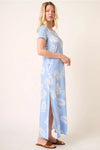 Leaf Print Maxi Dress in Blue (REG)