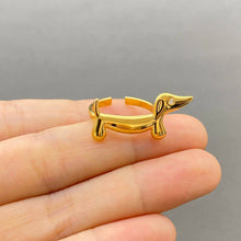 18K Gold Plated Dachshund Dog Ring