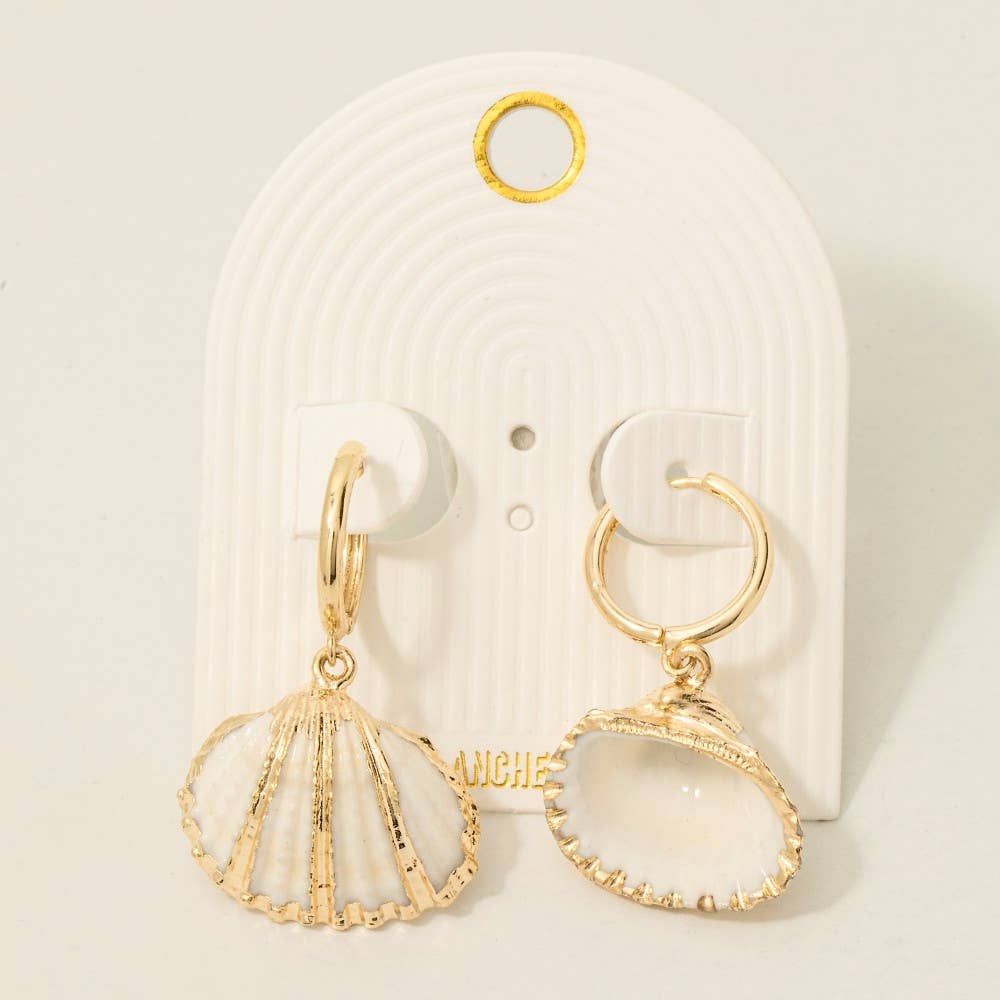 Gold Accent Shell Earrings