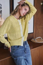 Kiwi Pointelle Cardigan w/ Lace (REG