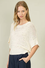 Lightweight Open-Knit Pullover Sweater in Off White (REG)