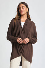 Soft Drape Wrap Cardigan in Chocolate (REG)