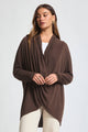 Soft Drape Wrap Cardigan in Chocolate (REG)