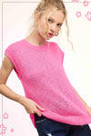 Sleeveless Ribbed Knit Sweater in Candy (REG)
