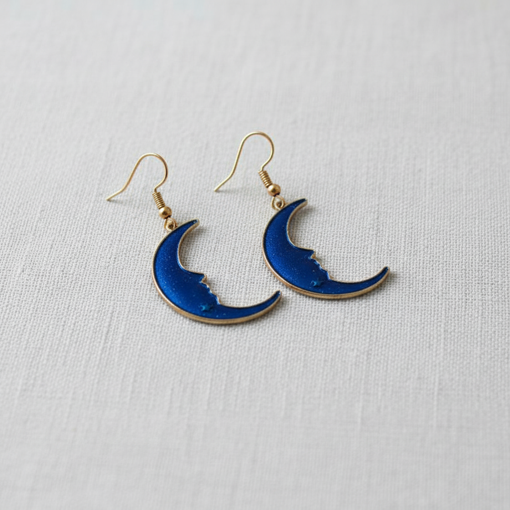 Man in the Moon Drop Earrings