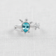 Blue Gem Turtle Ring
