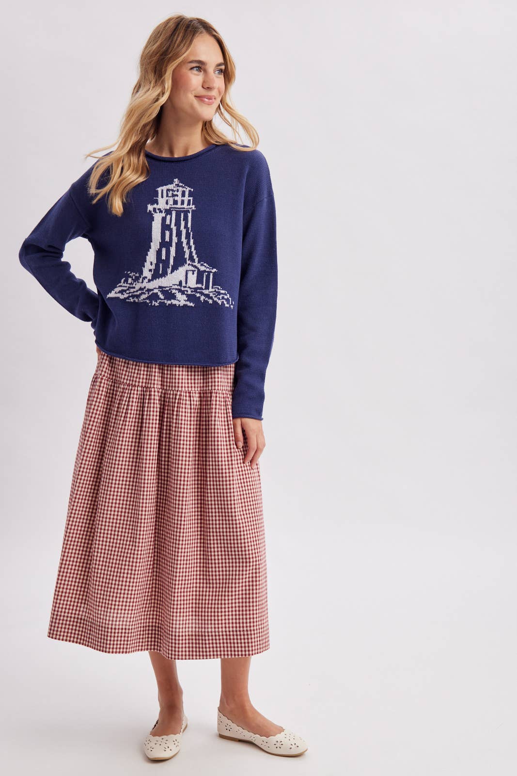 Cozy Lighthouse Graphic Sweater (REG)