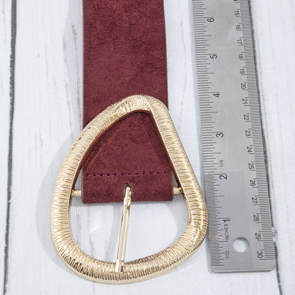 Textured Teardrop Suede Belt