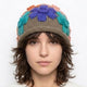 Floral Appliqué Knit Hat