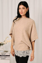 Ecru Lace Trim Dolman Sweater (REG)