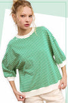 Classic Striped Top in Apple Green (REG)