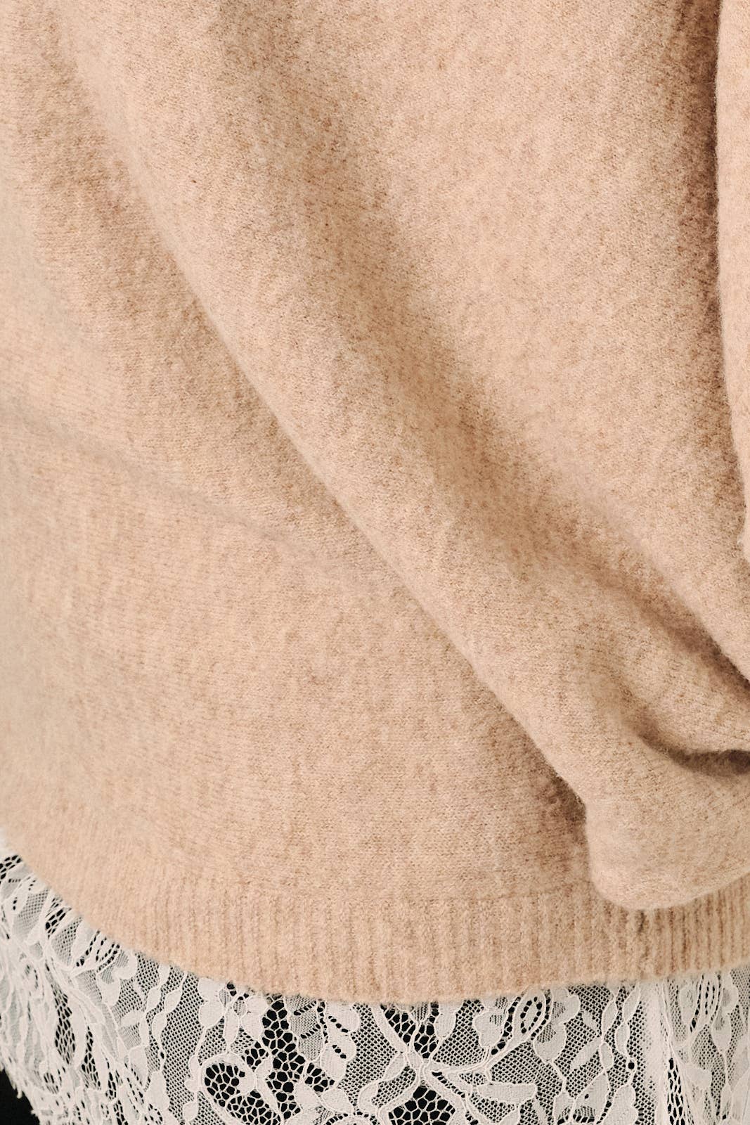 Ecru Lace Trim Dolman Sweater (REG)