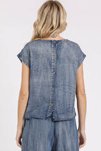 Chambray Button Back Top (REG)